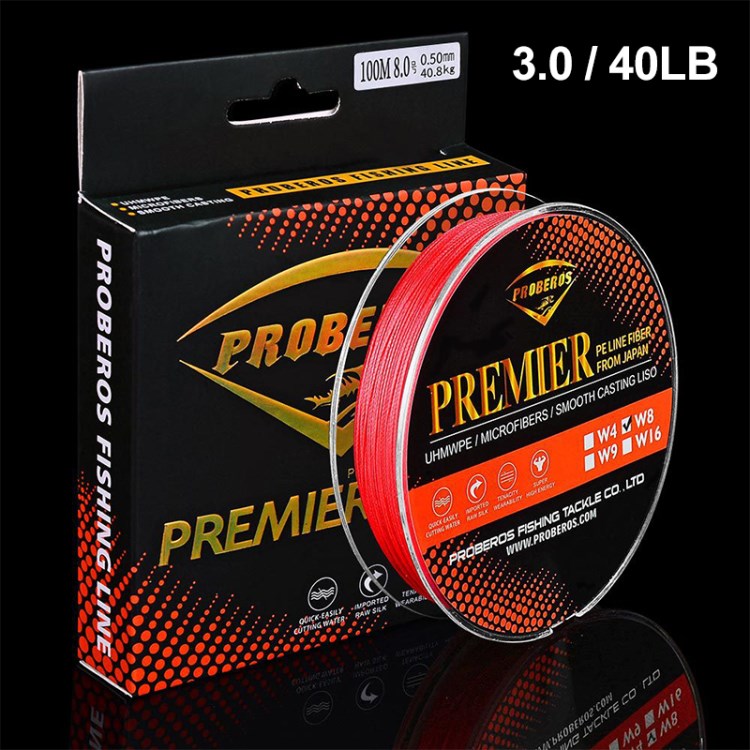 

Pro Beros 8-strang Geflochten - Rot / 3.0 / 40lb