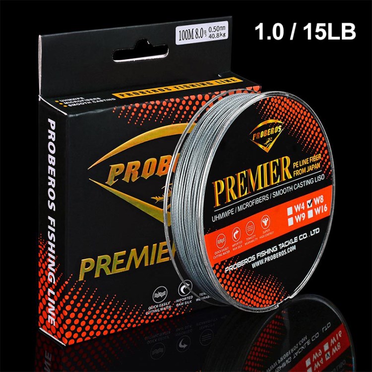 

Pro Beros 8-strang Geflochten - Grau / 1.0 / 15lb