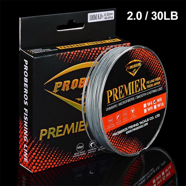 

Pro Beros 8-strang Geflochten - Grau / 2.0 / 30 lb