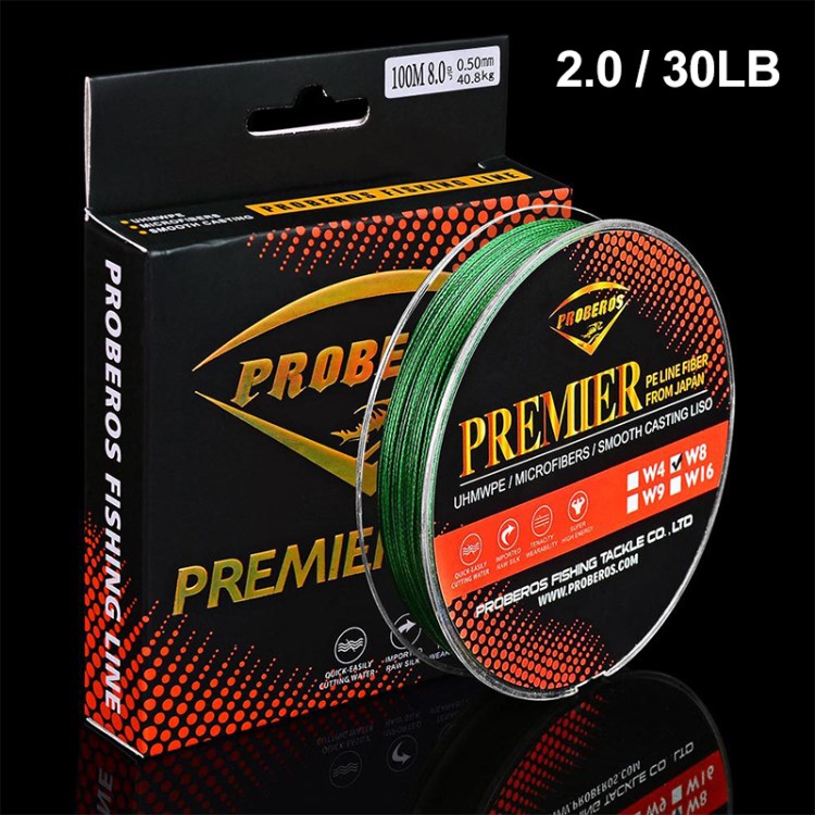 

Pro Beros 8-strang Geflochten - Grün / 2.0 / 30 lb
