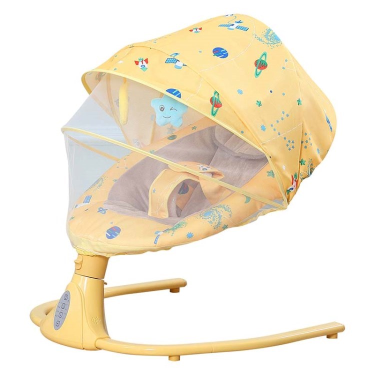 

Sanplo S-Y608 Elektrische Babyschwung Fernbedienung Verstellbarer Säuglings-rocker-stuhl Cradle - Gelb