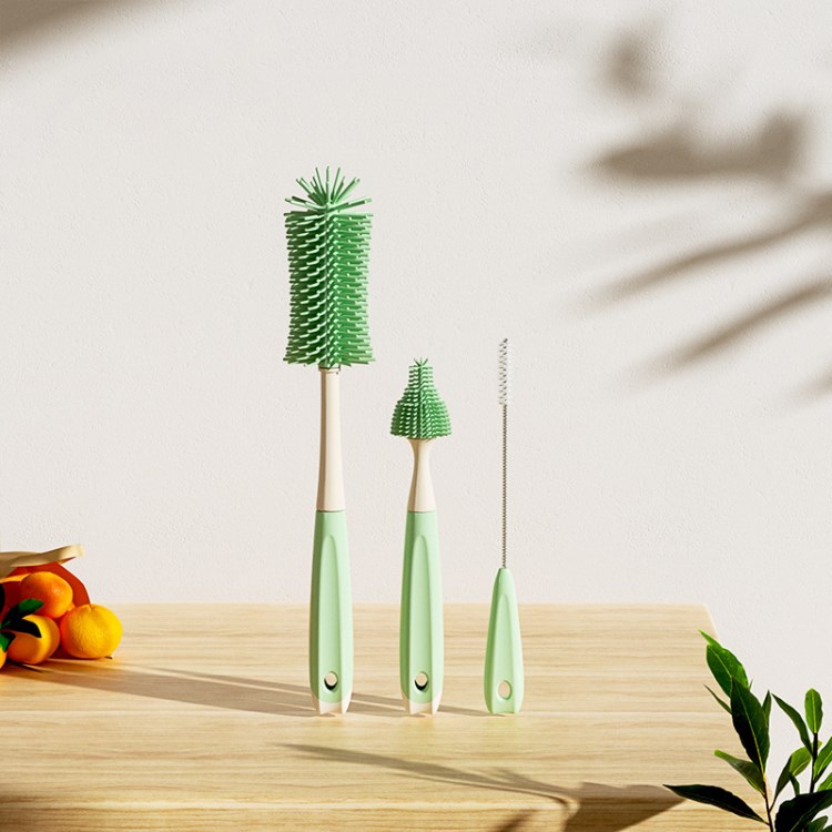 

Silikon -baby -milchflaschenpinsel -reinigung Pinsel Set Set - Grün / Flaschenbürste