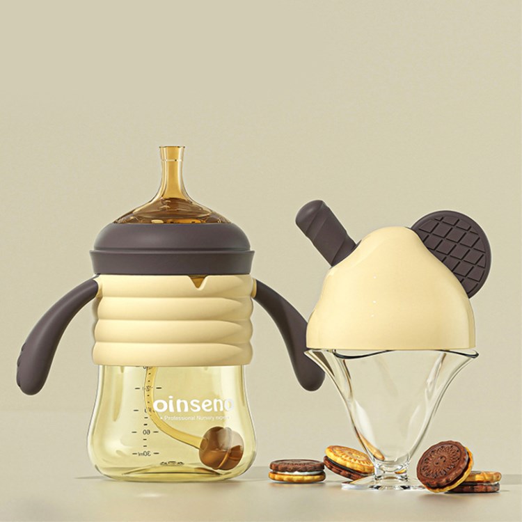 

Oinseno 300 ml Süße Baby Strohwasserflasche Sippy Cup (keine FDA -zertifizierung, BPA Kostenlos) - Schokolade / 300 ml