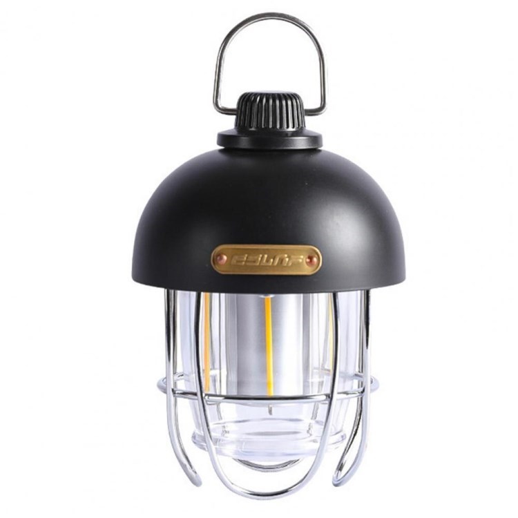 

ESLNF USB Campinglicht Retro LED Notfallzelt Lampen -campingplatz Lantern Outdoor Camping Wanderfischerei Nachtleuchte - Schwarz