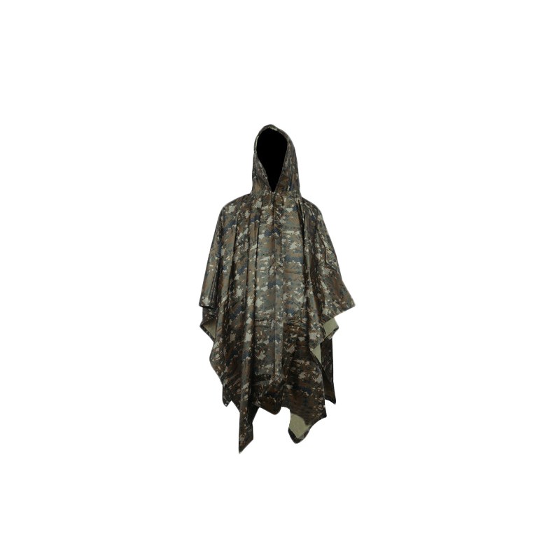 

3-in-1-regenmantel-tarn-regenmantel Poncho-markise-picknickmatte Zum Camping Wandern - Digitale Tarnung / Einheitsgröße