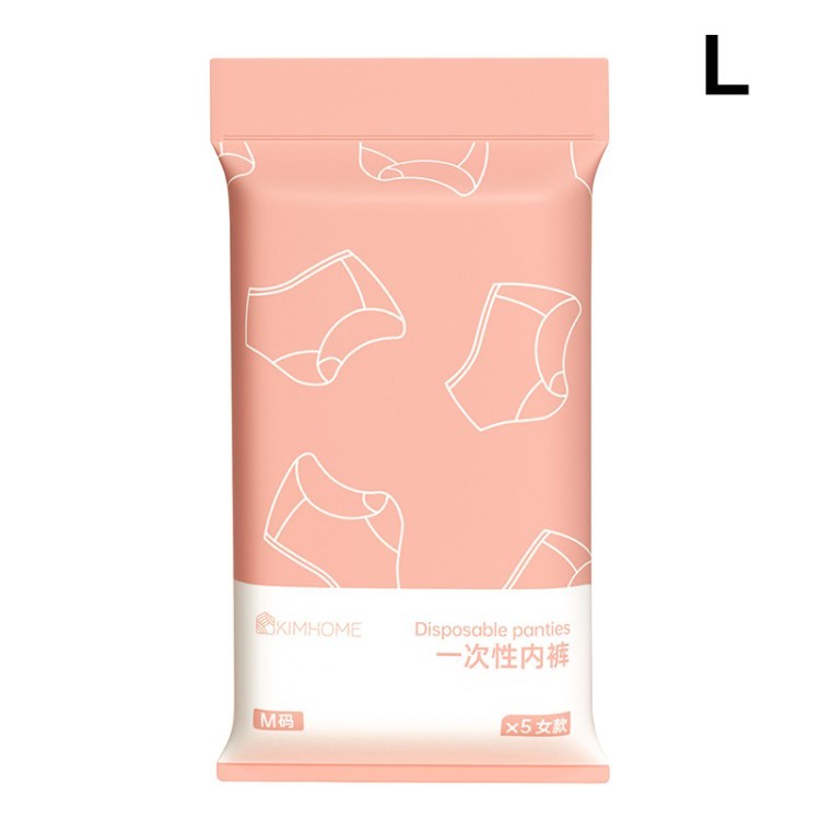 

5Pcs / Pack Disposable Underpants Underwear Travel Panties Briefs for Men Women - Women / White / L