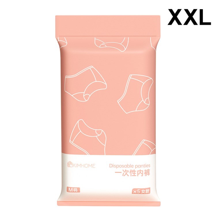 

5Pcs / Pack Disposable Underpants Underwear Travel Panties Briefs for Men Women - Women / White / XXL