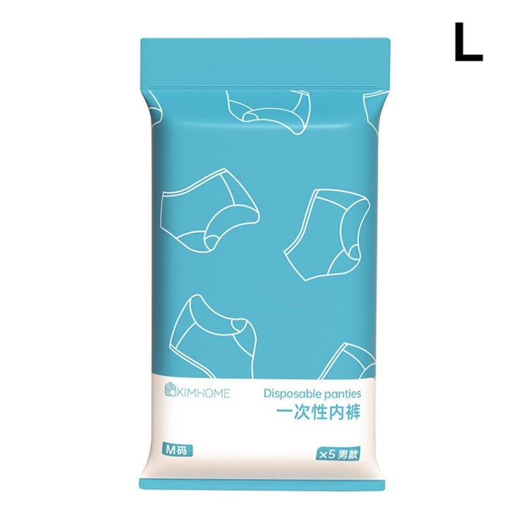 

5Pcs / Pack Disposable Underpants Underwear Travel Panties Briefs for Men Women - Men / White / L