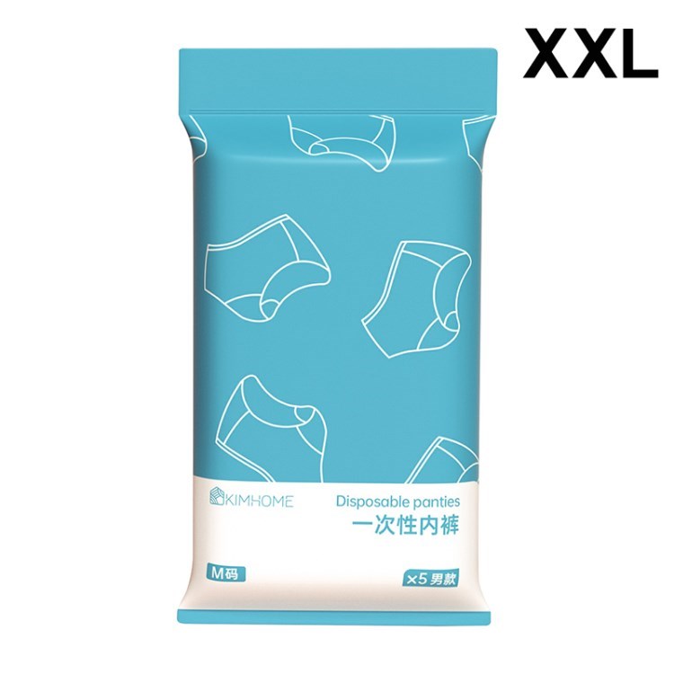 

5Pcs / Pack Disposable Underpants Underwear Travel Panties Briefs for Men Women - Men / White / XXL