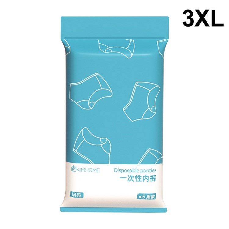 

5Pcs / Pack Disposable Underpants Underwear Travel Panties Briefs for Men Women - Men / White / 3XL