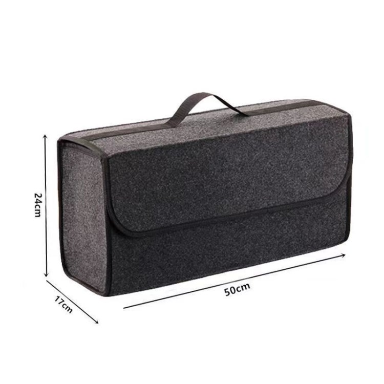 

Auto Trunk Organizer Faltbar Filzfahrzeug -aufbewahrungstasche - Dunkelgrau / 50x17x24cm