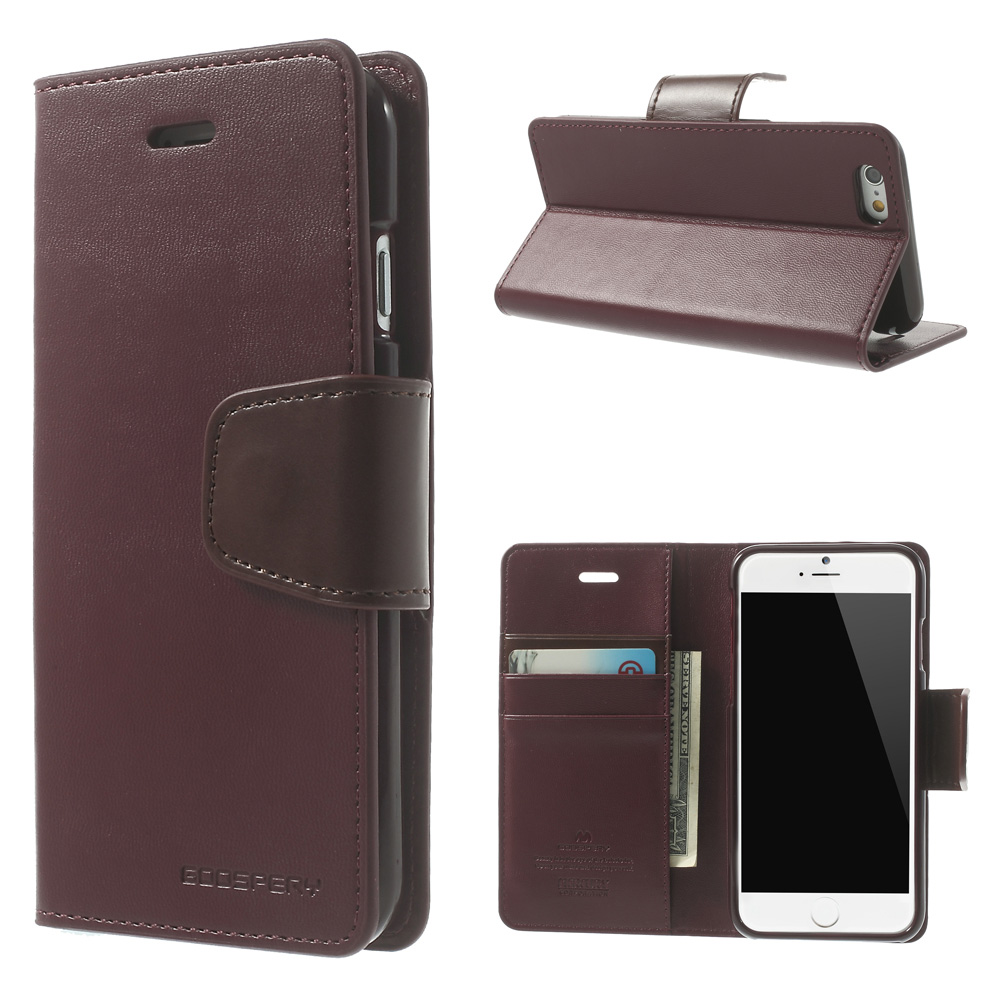 

MERCURY GOOSPERY Sonata Diary Leather Stand Shell for iPhone 6s 6 4.7 inch - Wine Red