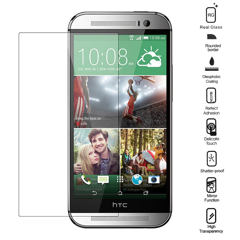 

0,3 Мм Взрывозащищенный Закаленного Стекла Защитная Пленка Для HTC One M8 (прямой Край), HTC One M8