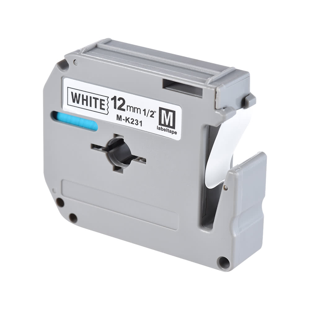 

Black on White Label Tape for Brother PT-65/PT-70/PT80 Label Printer - 12mm/1-2inch/White