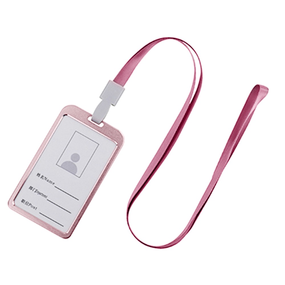 

Lanyard Vertical Style Aluminum Alloy Badge Holder - Rose Gold