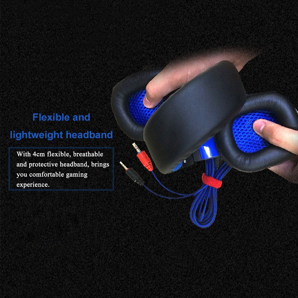 

Over-ear Gaming Headset for PC Laptop with Microphone with USB 3.5mm Plug LED Light Volume Control Gaming Headphones - Dark Blue, iPad 9.7-inch (2018)