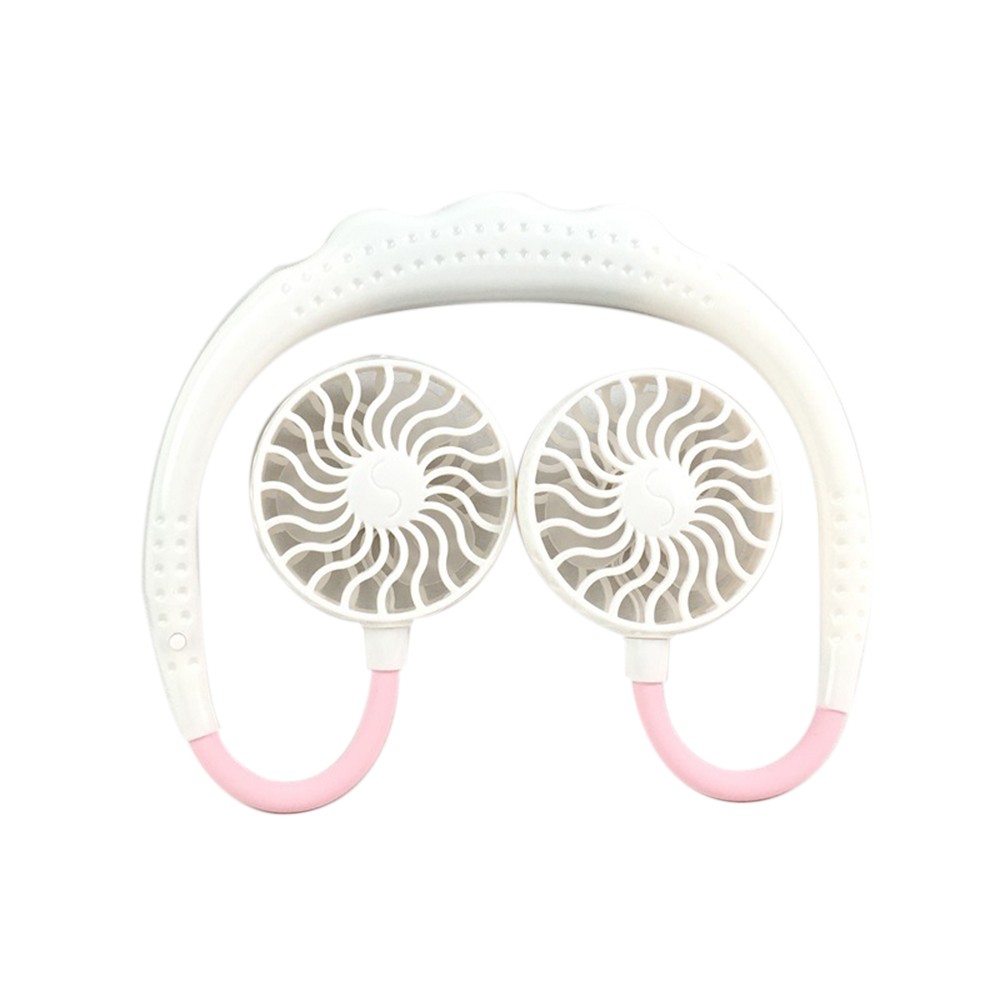 

Portable Neck Fan Hands-Free Personal Fan Wearable Small Fan for Outdoor Working Battery Powered USB Fan - White