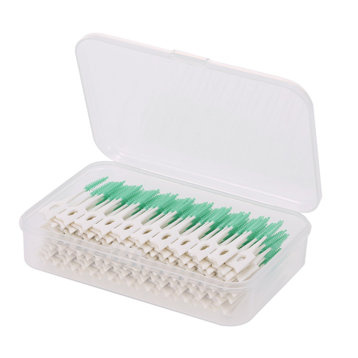 

160pcs/Set Weiches Silikon Zahnstocher Doppel-Endzahn-Picks Zahnseide. - Grün