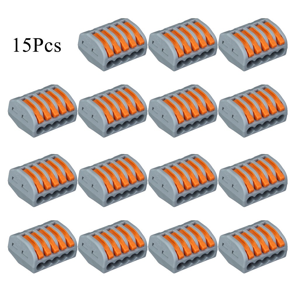 

15 Stücke Flammhemmende Kabelbox Set Safe Universal FAST ELEKTRISCHE KAINE CONNECTORS KIT Schnellanschluss Terminals - 5 Wege