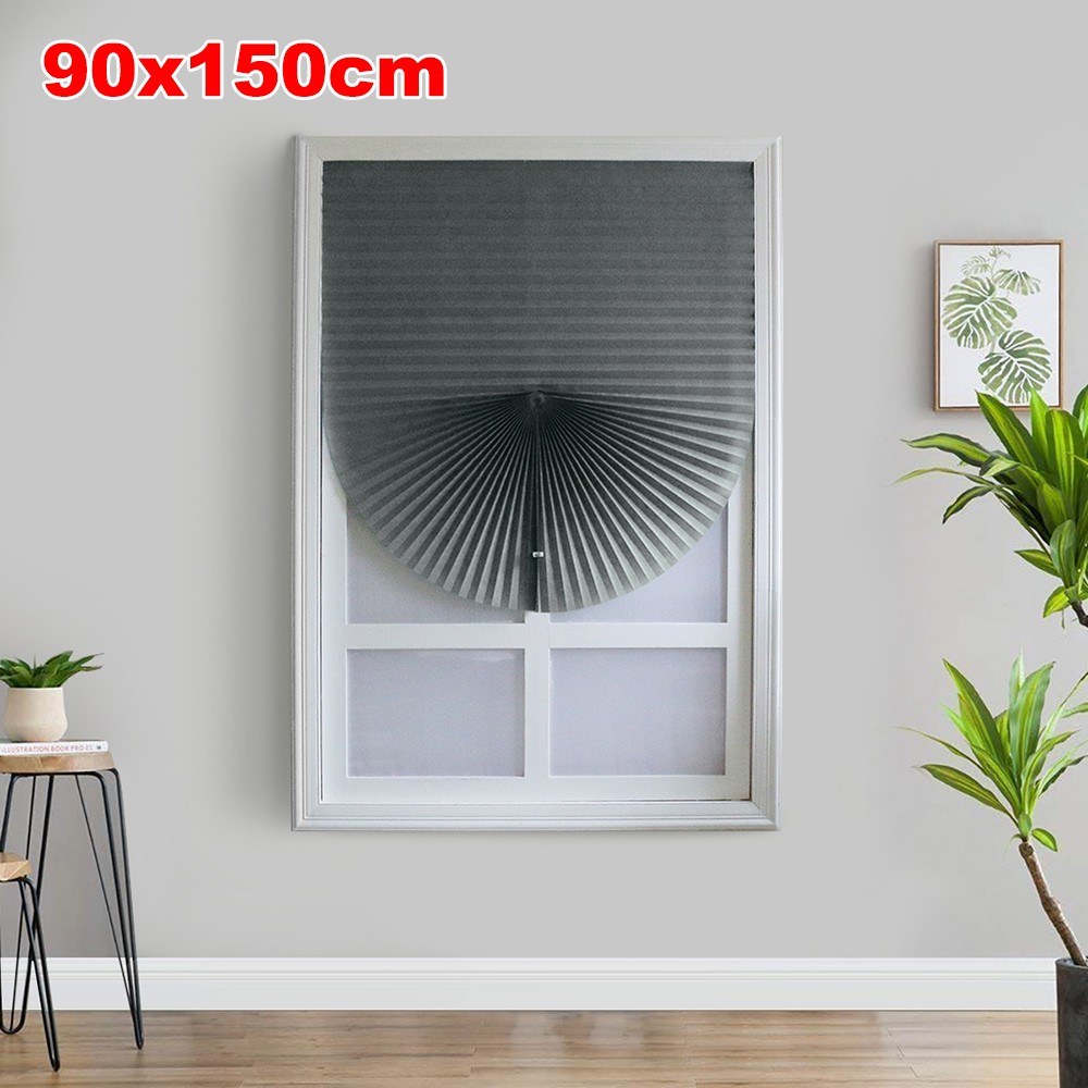

Home Cordless Pleated Light Filtering Fabric Shade - Grey/Size: 35'' x 59''