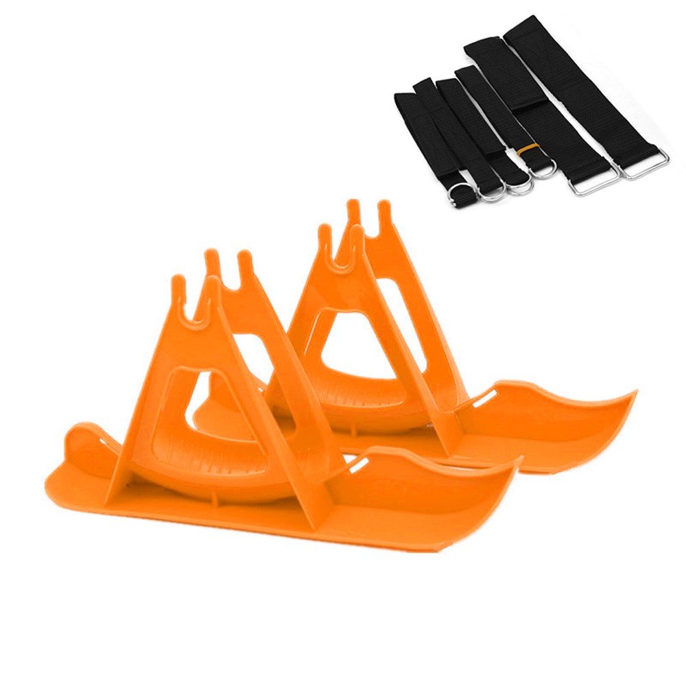 

Ein Paar Kinder Fahrrad Snowboard Kinder Fahrrad DIY Balance Bike Equipment Ski Board Scooter - Orange