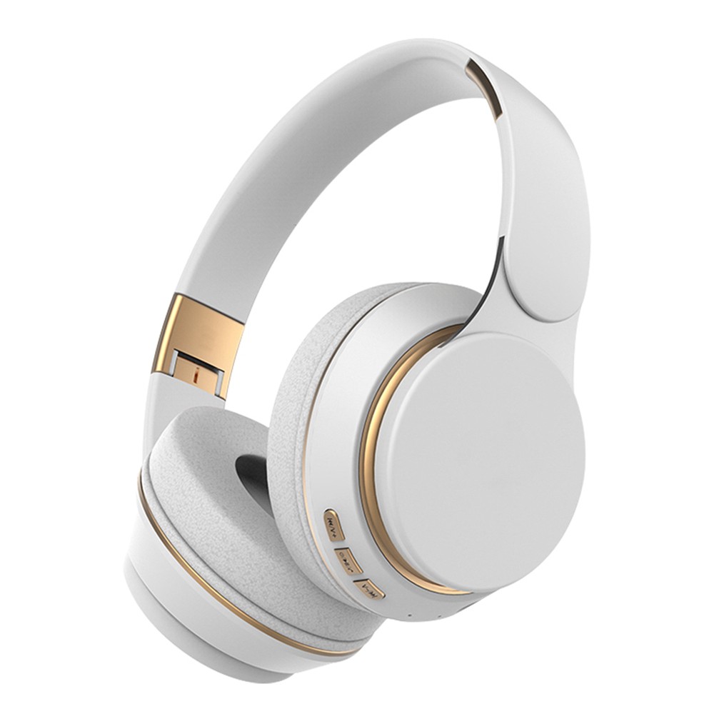 

07S Folding BT5.0 Wireless Sports Gaming Headset Support FM Card Telescopic with Microphone - White