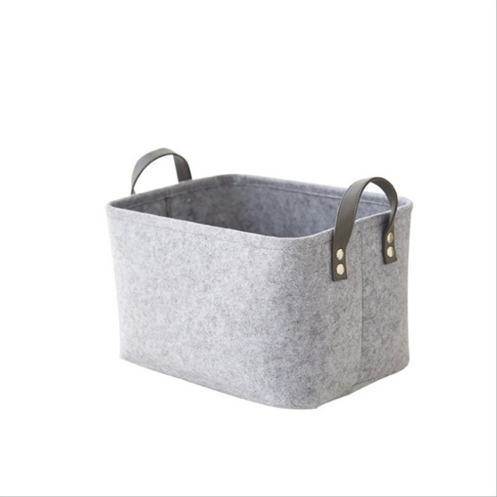 

Felt Sundries Storage Basket Foldable Household Laundry Basket with Handle Medium 34 * 24 * 21cm