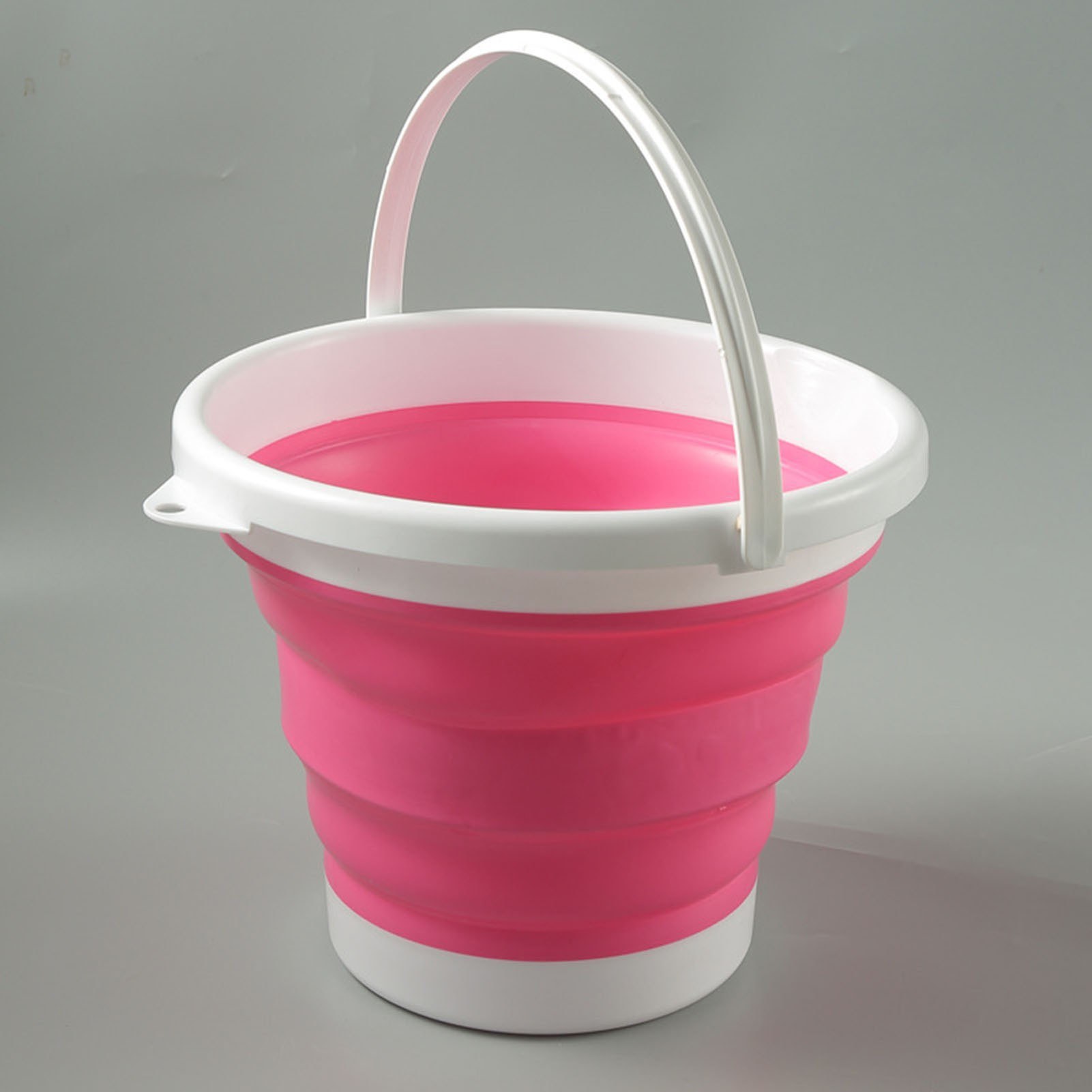 

Foldable Pail Bucket Portable Collapsible Bucket Camping Beach Fishing Multi-Purpose Bucket - 3L / Rose