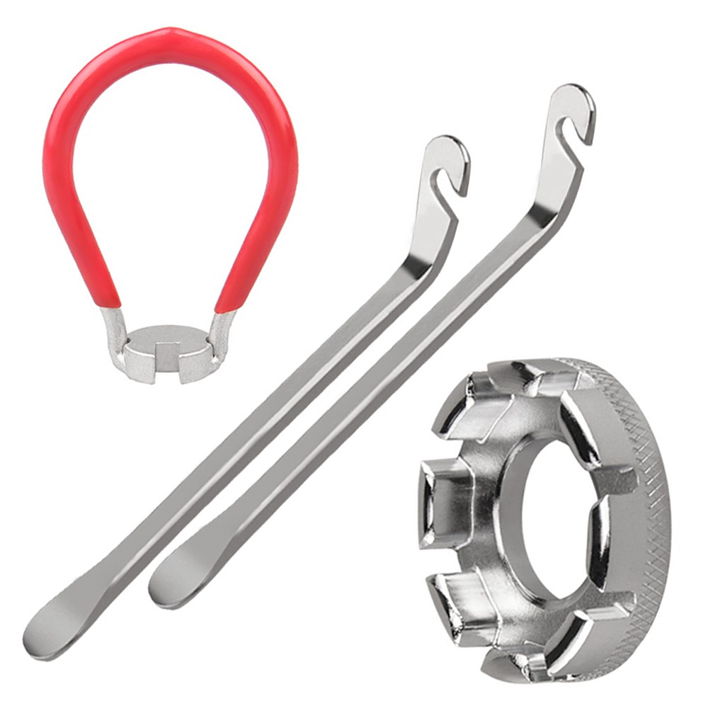 

4 Stücke Bike Spoke Tool Fahrrad Speichenschlüssel 6 In 1 Bike Rim TRUUS-Werkzeug Korrektes Werkzeug Mit Reifenhebel - Rot