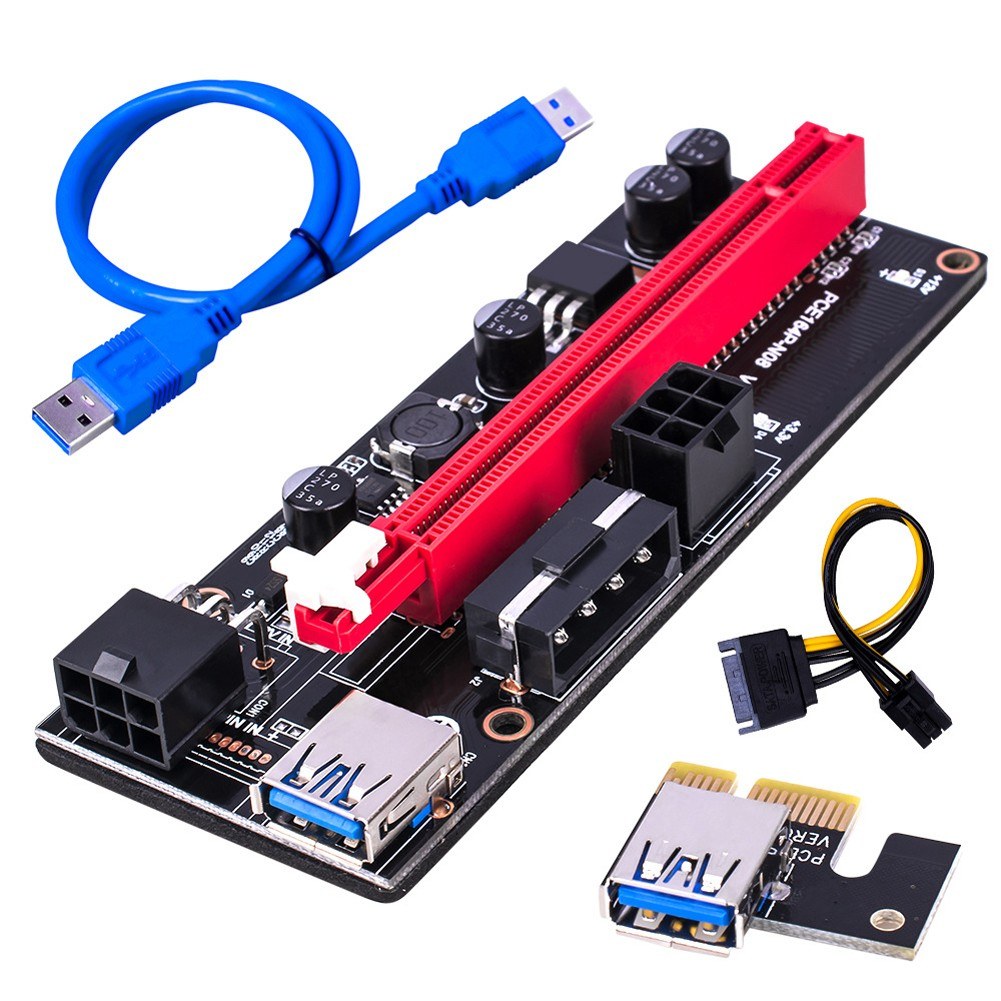 

009S 60 cm USB 3.0 Pci-e-grafik-grafikkarten-erweiterungskabel-adapterkabel Pci-e-steigeradapter-adapterkarte - Blau