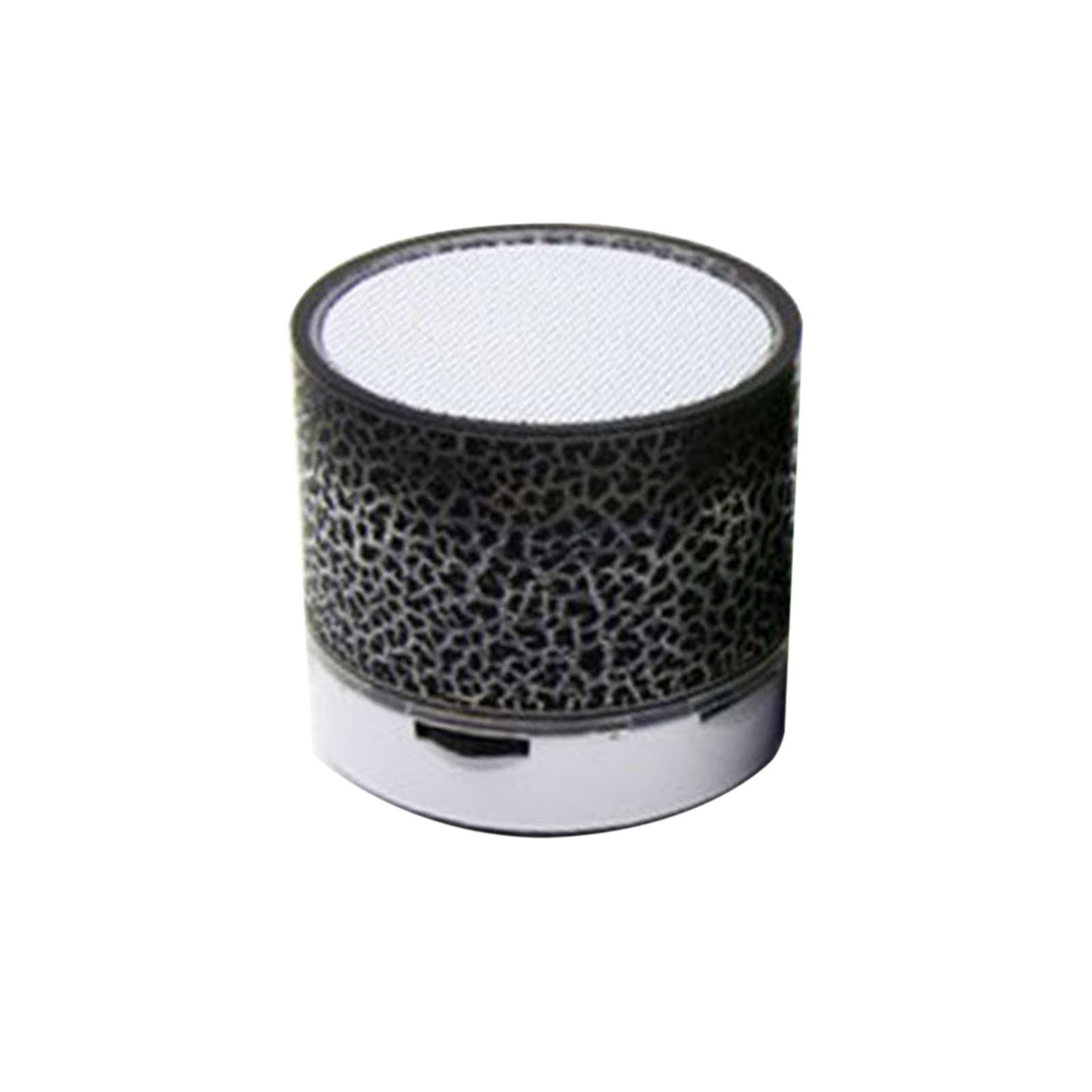 

Tragbarer Mini-drahtloser Bluetooth-Lautsprecher-bunte Leichte Kleine Riss-Leuchtblatt-Subwoofer-Unterstützung TF-Karte Aux - Schwarz