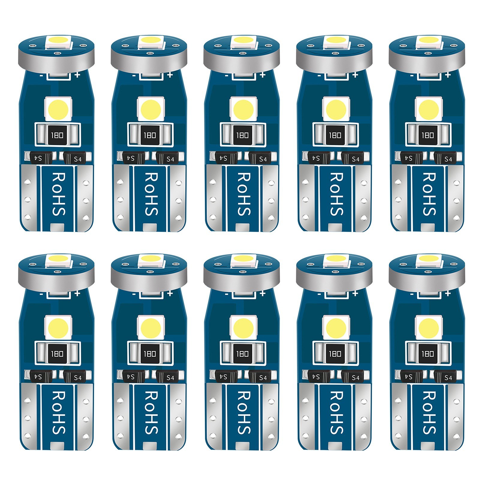 

10pcs Auto LED -glühbirnen Seitenmarker Leuchten Leuchten Platte Mit Freundlicher Genehmigung Von Stiefkartenleuchten Für Ersatz Für Cars Trucks - Blau