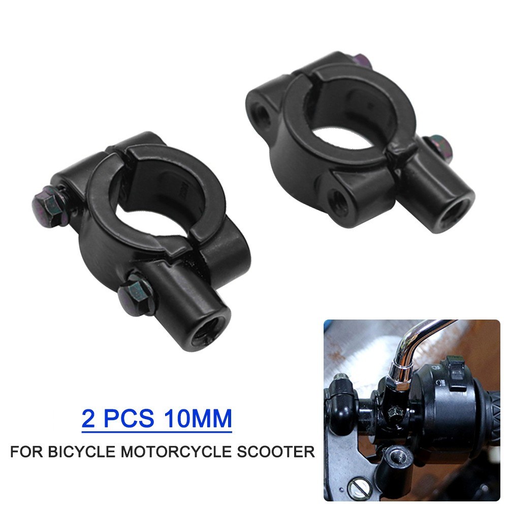 

2pcs Lenkerspiegelhalterungsklemme Aluminium -lenker -rückfahrspiegel Adapterhalter (10 Mm) Für Fahrradmotorradsroller - Schwarz